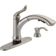 Load image into Gallery viewer, Delta 4353T-SSSD-DST Linden Pull-Out Sprayer Kitchen Faucet, Stainless
