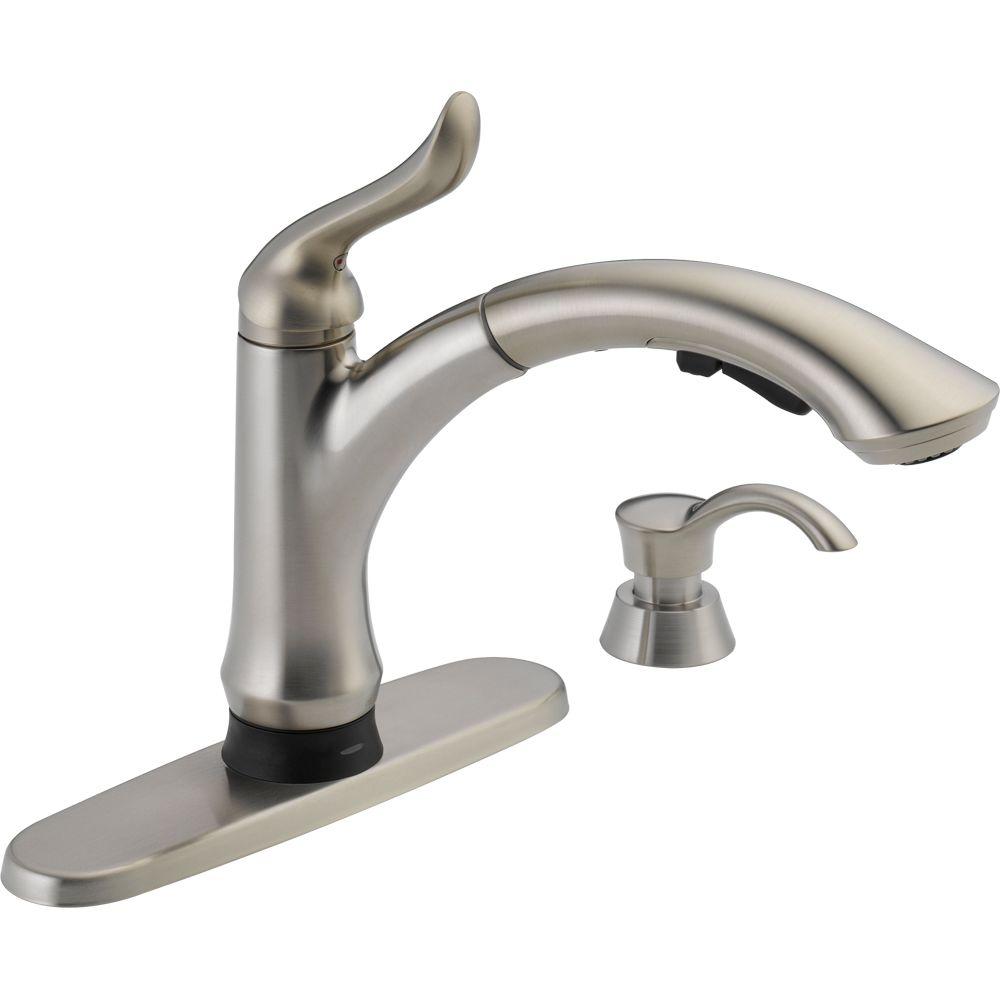 Delta 4353T-SSSD-DST Linden Pull-Out Sprayer Kitchen Faucet, Stainless