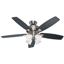 Load image into Gallery viewer, Hunter 52058 Belmor 52 in. Indoor Brushed Nickel Ceiling Fan with Light Kit
