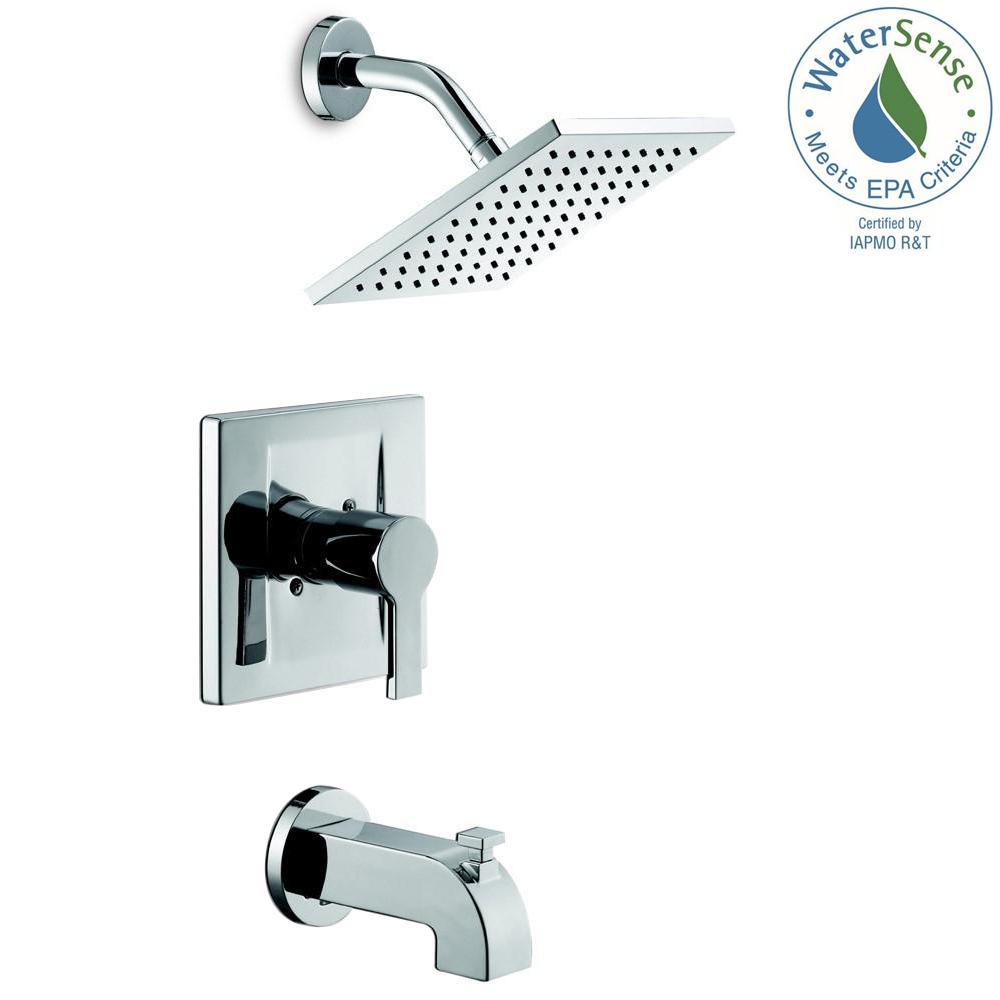 Glacier Bay 873X-6101 Modern 1-Handle 1-Spray Tub and Shower Faucet Chrome