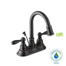 Load image into Gallery viewer, Glacier Bay 67513W-6427H2 Mandouri 4&quot; Centerset 2-Handle Bathroom Faucet Bronze
